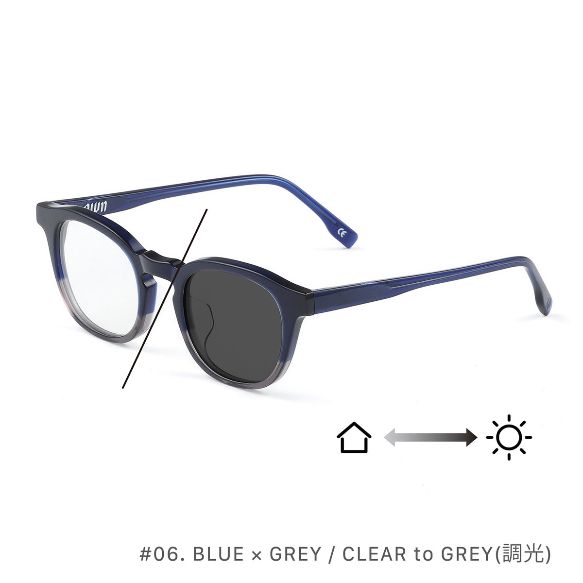 06 BLUE × GREY / CLEAR to GREY – OWN ONLINE BOUTIQUE